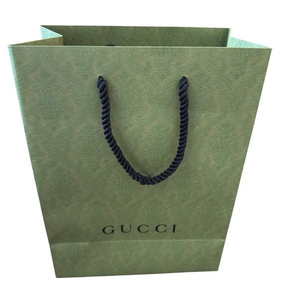 Gucci Luxury Gift Set – Green Embossed Paper Shopping Bag, Shoe Box,Cards - Picture 4 of 8